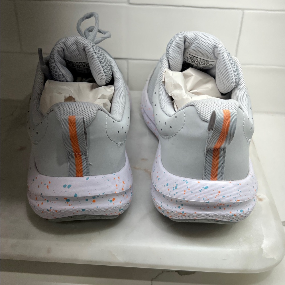 Under Armour White and Blue Athletic Shoes - Picture 5 of 6